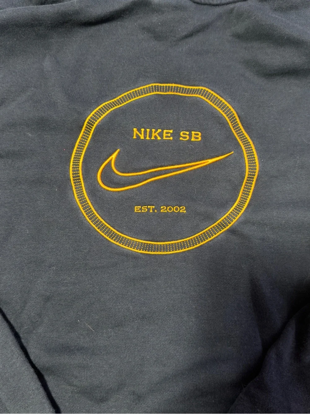 Nike Black Hoodie with Yellow Embroidered Logo